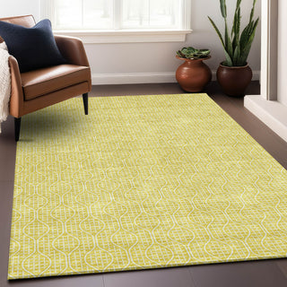Piper Looms Mayfield Geometric AMF926 Yellow Machine Washable Area Rug Lifestyle Image Feature