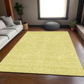 Piper Looms Mayfield Geometric AMF926 Yellow Machine Washable Area Rug Lifestyle Image Feature
