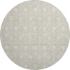 Piper Looms Mayfield Geometric AMF927 Beige Machine Washable Area Rug Round Main Image