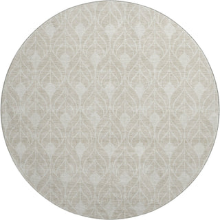 Piper Looms Mayfield Geometric AMF927 Beige Machine Washable Area Rug Round Main Image