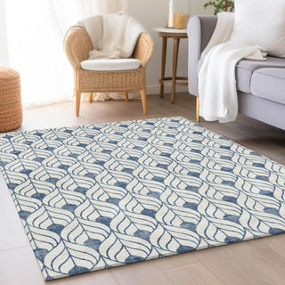 Piper Looms Mayfield Geometric AMF927 Blue Machine Washable Area Rug Lifestyle Image Feature