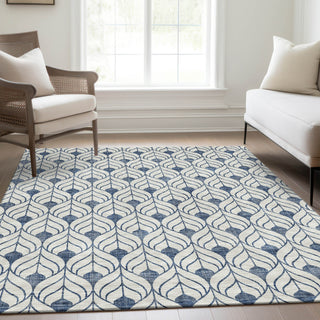 Piper Looms Mayfield Geometric AMF927 Blue Machine Washable Area Rug Lifestyle Image Feature