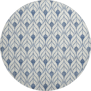 Piper Looms Mayfield Geometric AMF927 Blue Machine Washable Area Rug Round Main Image