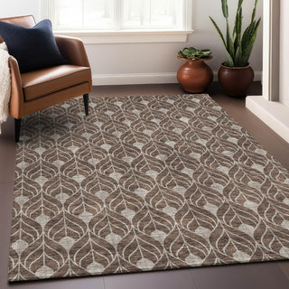 Piper Looms Mayfield Geometric AMF927 Chocolate Machine Washable Area Rug Lifestyle Image Feature