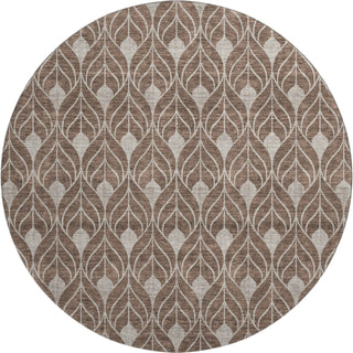 Piper Looms Mayfield Geometric AMF927 Chocolate Machine Washable Area Rug Round Main Image