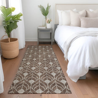 Piper Looms Mayfield Geometric AMF927 Chocolate Machine Washable Area Rug Runner Lifestyle Image Feature