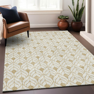Piper Looms Mayfield Geometric AMF927 Gold Machine Washable Area Rug Lifestyle Image Feature
