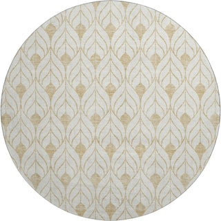 Piper Looms Mayfield Geometric AMF927 Gold Machine Washable Area Rug Round Main Image