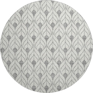 Piper Looms Mayfield Geometric AMF927 Gray Machine Washable Area Rug Round Main Image