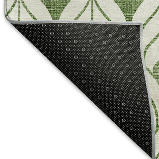 Piper Looms Mayfield Geometric AMF927 Green Machine Washable Area Rug Backing Image