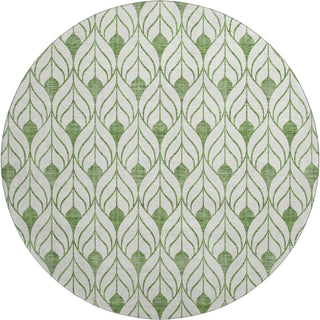 Piper Looms Mayfield Geometric AMF927 Green Machine Washable Area Rug Round Main Image