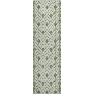 Piper Looms Mayfield Geometric AMF927 Green Machine Washable Area Rug Runner Main Image