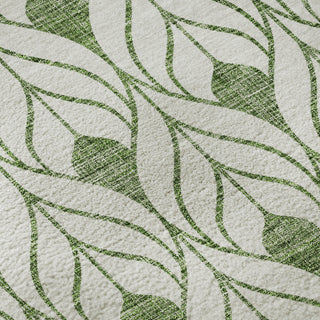 Piper Looms Mayfield Geometric AMF927 Green Machine Washable Area Rug Swatch Image