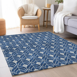 Piper Looms Mayfield Geometric AMF927 Navy Machine Washable Area Rug Lifestyle Image Feature