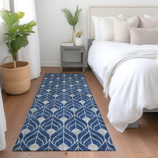 Piper Looms Mayfield Geometric AMF927 Navy Machine Washable Area Rug Runner Lifestyle Image Feature