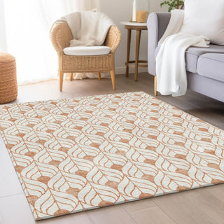 Piper Looms Mayfield Geometric AMF927 Salmon Machine Washable Area Rug Lifestyle Image Feature