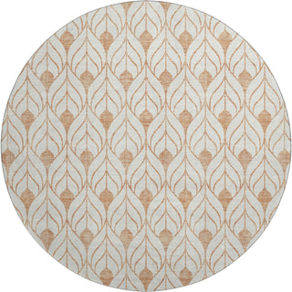 Piper Looms Mayfield Geometric AMF927 Salmon Machine Washable Area Rug Round Main Image