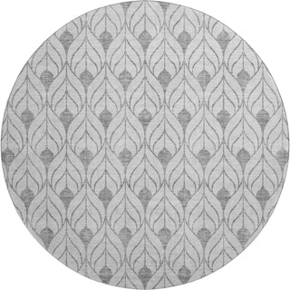 Piper Looms Mayfield Geometric AMF927 Silver Machine Washable Area Rug Round Main Image