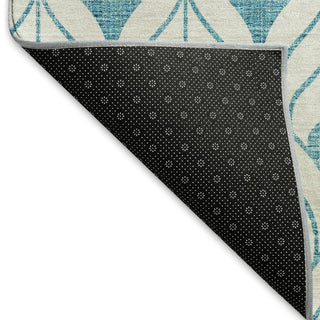 Piper Looms Mayfield Geometric AMF927 Teal Machine Washable Area Rug Backing Image