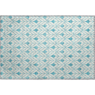 Piper Looms Mayfield Geometric AMF927 Teal Machine Washable Area Rug Scatter Main Image