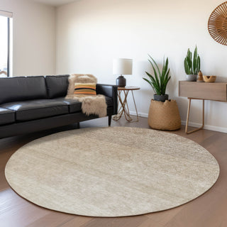 Piper Looms Mayfield Ombre AMF928 Beige Machine Washable Area Rug Round Lifestyle Image Feature
