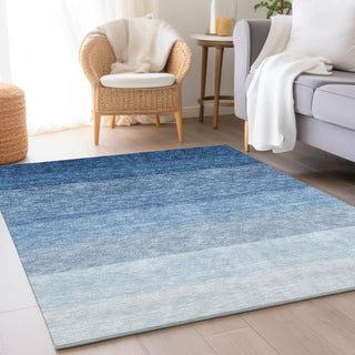 Piper Looms Mayfield Ombre AMF928 Blue Machine Washable Area Rug Lifestyle Image Feature