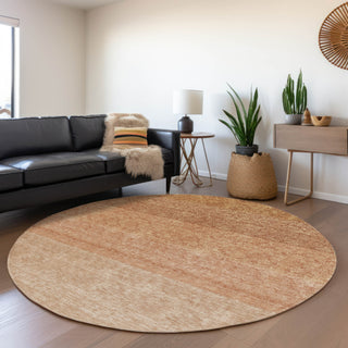 Piper Looms Mayfield Ombre AMF928 Paprika Machine Washable Area Rug Round Lifestyle Image Feature