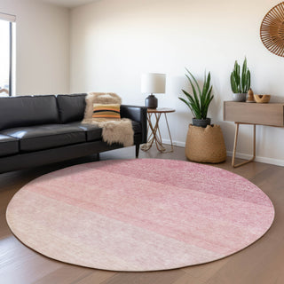 Piper Looms Mayfield Ombre AMF928 Pink Machine Washable Area Rug Round Lifestyle Image Feature