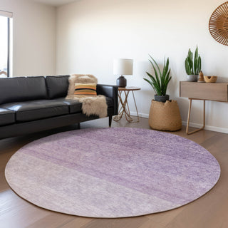 Piper Looms Mayfield Ombre AMF928 Purple Machine Washable Area Rug Round Lifestyle Image Feature