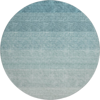 Piper Looms Mayfield Ombre AMF928 Teal Machine Washable Area Rug Round Main Image