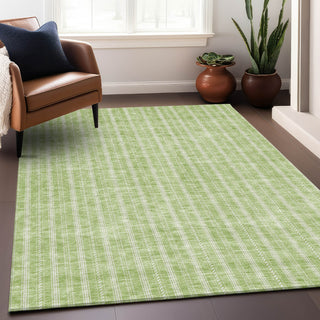 Piper Looms Mayfield Stripes AMF929 Aloe Machine Washable Area Rug Lifestyle Image Feature