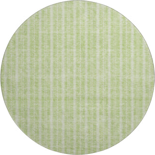 Piper Looms Mayfield Stripes AMF929 Aloe Machine Washable Area Rug Round Main Image