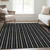 Piper Looms Mayfield Stripes AMF929 Black Machine Washable Area Rug Lifestyle Image Feature