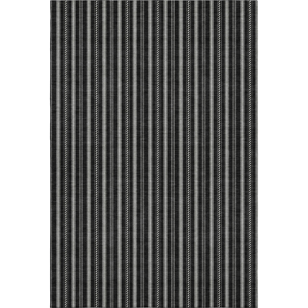 Piper Looms Mayfield Stripes AMF929 Black Machine Washable Area Rug main image