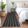 Piper Looms Mayfield Stripes AMF929 Black Machine Washable Area Rug Runner Lifestyle Image Feature