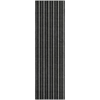 Piper Looms Mayfield Stripes AMF929 Black Machine Washable Area Rug Runner Main Image