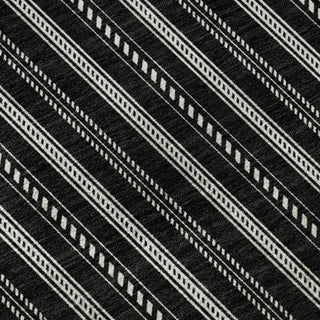 Piper Looms Mayfield Stripes AMF929 Black Machine Washable Area Rug Swatch Image
