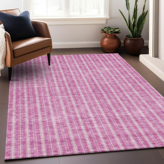 Piper Looms Mayfield Stripes AMF929 Blush Machine Washable Area Rug Lifestyle Image Feature