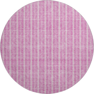 Piper Looms Mayfield Stripes AMF929 Blush Machine Washable Area Rug Round Main Image