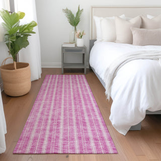 Piper Looms Mayfield Stripes AMF929 Blush Machine Washable Area Rug Runner Lifestyle Image Feature