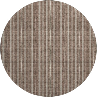 Piper Looms Mayfield Stripes AMF929 Brown Machine Washable Area Rug Round Main Image