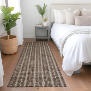 Piper Looms Mayfield Stripes AMF929 Brown Machine Washable Area Rug Runner Lifestyle Image Feature
