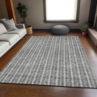 Piper Looms Mayfield Stripes AMF929 Gray Machine Washable Area Rug Lifestyle Image Feature