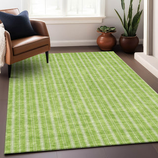 Piper Looms Mayfield Stripes AMF929 Lime Machine Washable Area Rug Lifestyle Image Feature