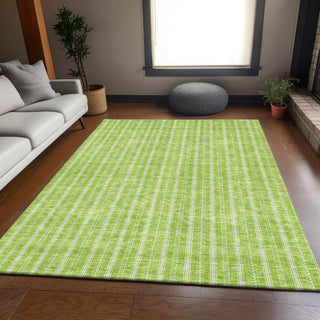 Piper Looms Mayfield Stripes AMF929 Lime Machine Washable Area Rug Lifestyle Image Feature