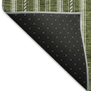 Piper Looms Mayfield Stripes AMF929 Olive Machine Washable Area Rug Backing Image