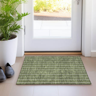 Piper Looms Mayfield Stripes AMF929 Olive Machine Washable Area Rug Scatter Lifestyle Image Feature