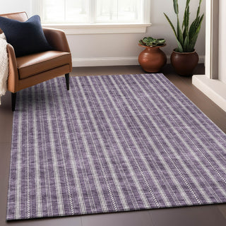 Piper Looms Mayfield Stripes AMF929 Purple Machine Washable Area Rug Lifestyle Image Feature