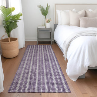 Piper Looms Mayfield Stripes AMF929 Purple Machine Washable Area Rug Runner Lifestyle Image Feature