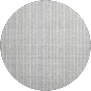 Piper Looms Mayfield Stripes AMF929 Silver Machine Washable Area Rug Round Main Image
